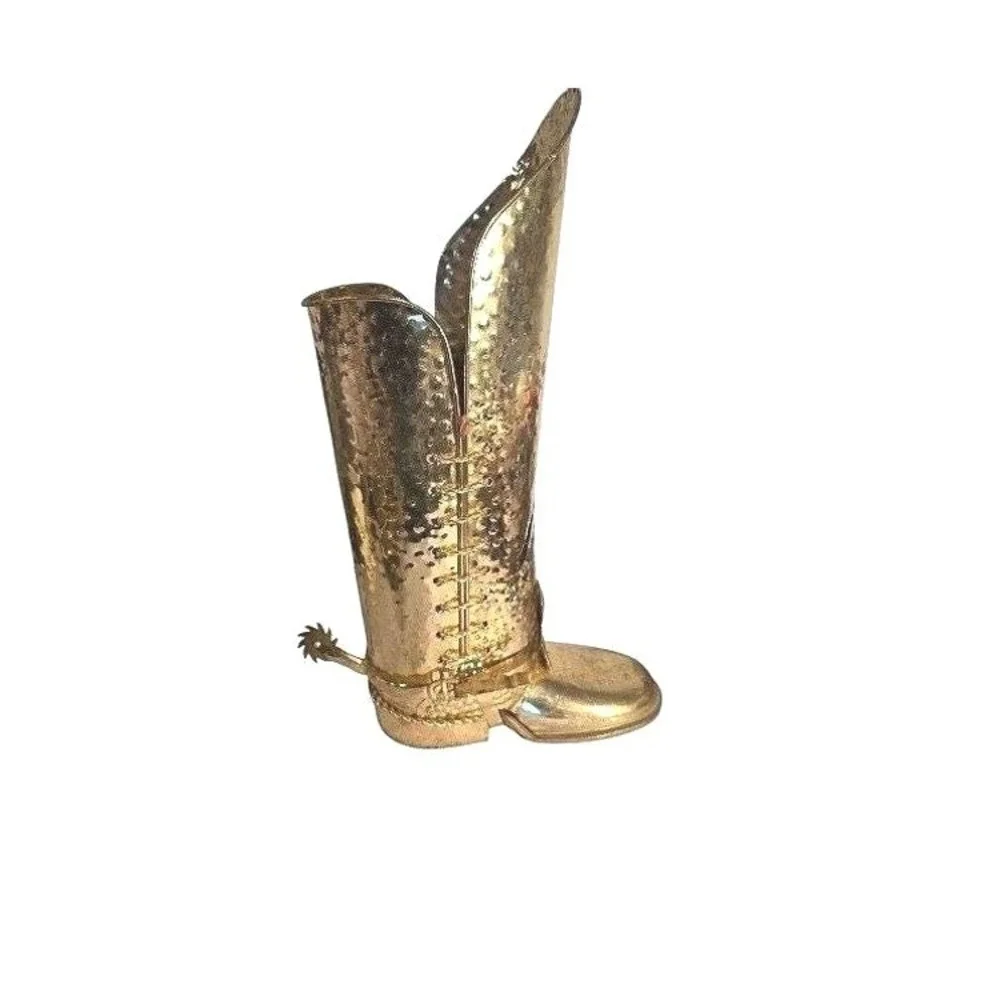 Vintage Hammered Brass Boot Umbrella Stand Luxury Storage Walking Sticks‎ Holder